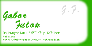 gabor fulop business card
