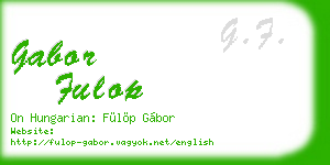 gabor fulop business card